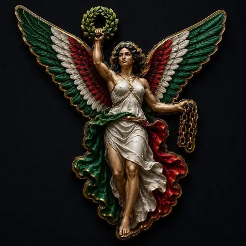 1oz Senora Libertad Colorized Copper Shaped Medal