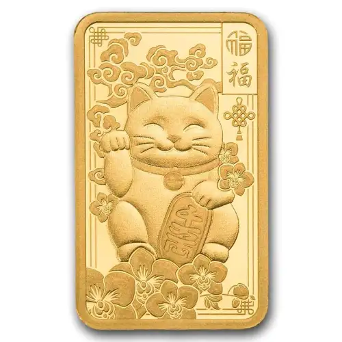2.5g PAMP Suisse Lucky Cat .9999 Gold Proof Like Bar (3)