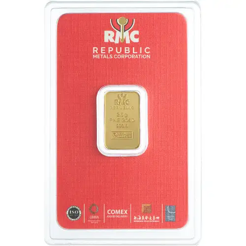 2.5g RMC .999 Gold Bar in Assay