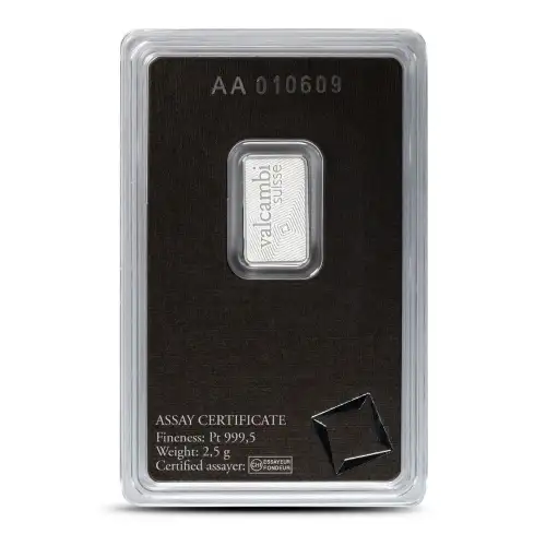 2.5g Valcambi Minted Platinum Bar in Assay (2)