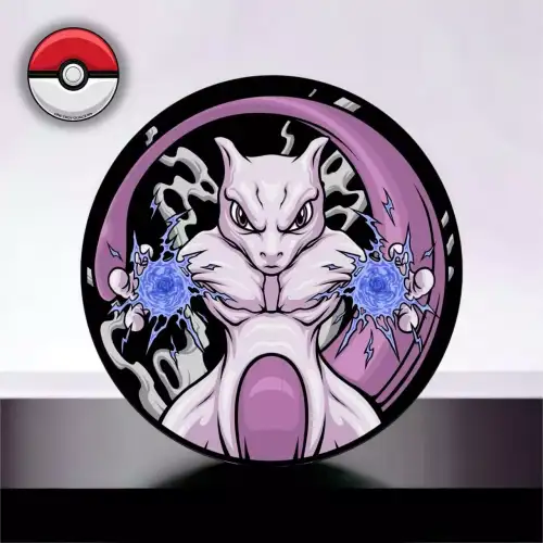 2 x 1oz Pokemon Gotta Catch Them All - Mew & Mewtwo enameled .999 Silver Rounds (2)