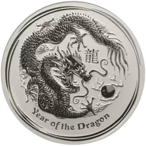 2012 1kg Australian Perth Mint Silver Lunar II: Year of the Dragon