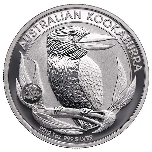 2012 1oz Australian Perth Mint Kookaburra W/ Dragon Privy Mark .999 Silver