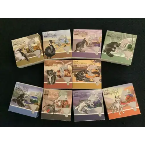 2012-2016 10 x 1oz Australia Perth Mint FULL SET Australian Map Shaped .999 Silver Coin Set (2)