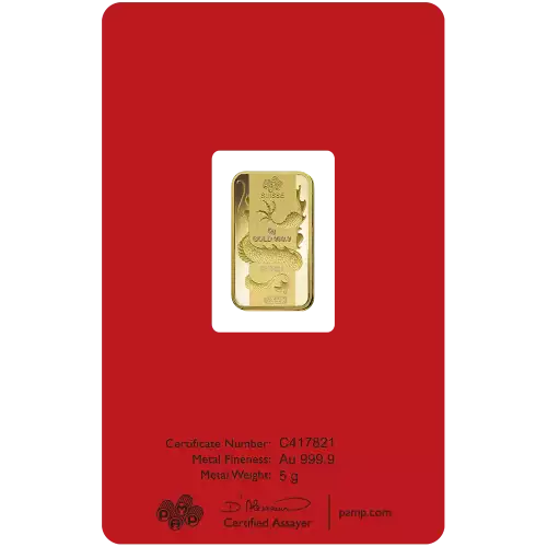 2012 5g PAMP .9999 Gold Bar - Lunar Dragon  (3)