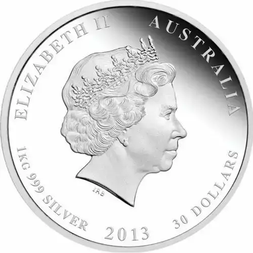 2013 1kg Australian Perth Mint Silver Lunar II: Year of the Snake