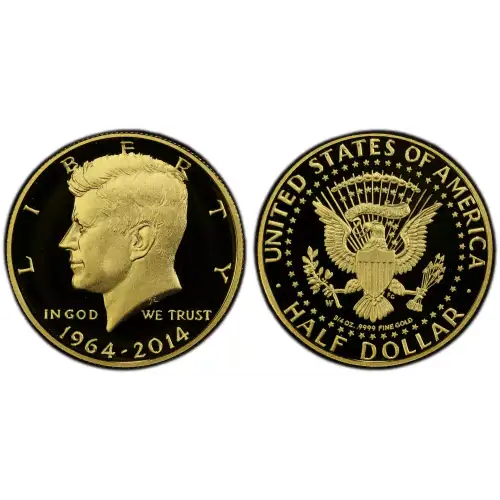 2014 3/4oz 50th Anniversary, Gold DCAM Gold Kennedy half dollar (3)