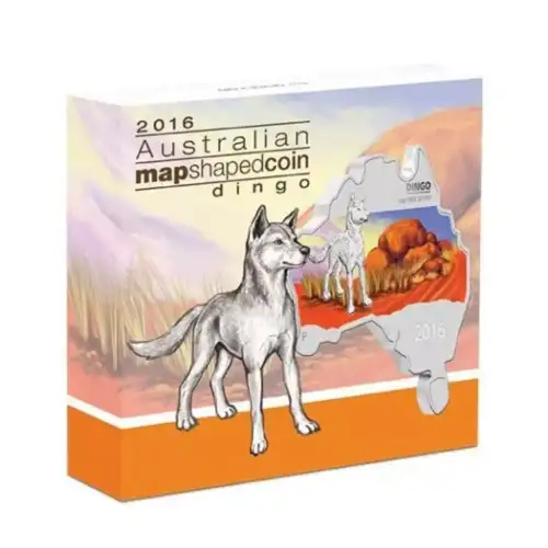 2016 1oz Australia Perth Mint DINGO Australian Map Shaped .999 Silver Coin (2)