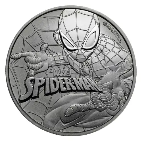 2017 1oz Tuvalu Marvel Series Spider Man .999 Silver Coin  (2)