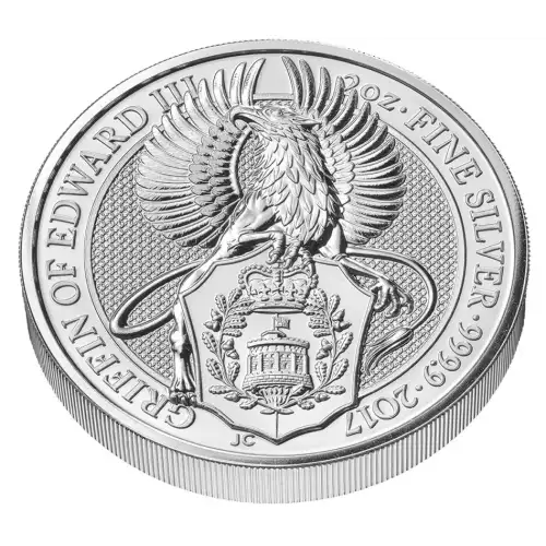 2017 2oz UK Royal Mint The Queen's Beasts: The Griffin of Edward .9999 Silver Coin (2)