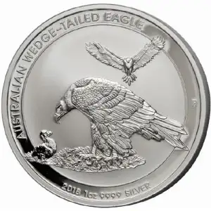 2018 1oz Australia Perth Mint .9999 Silver Wedge-Tailed Eagle Coin  (2)