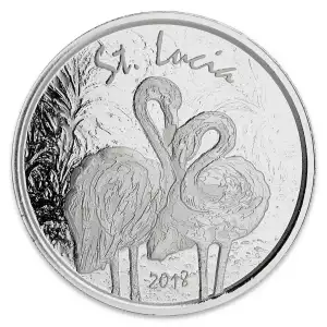2018 1oz Scottsdale Mint EC8 St. Lucia .999 Silver Flamingo Coin