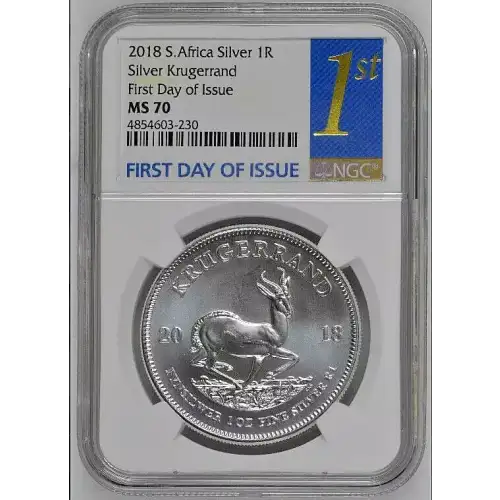 2018 1oz South Africa Krugerrand Silver Coin NGC MS 70 FDOI (2)