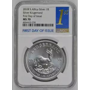 2018 1oz South Africa Krugerrand Silver Coin NGC MS 70 FDOI (2)