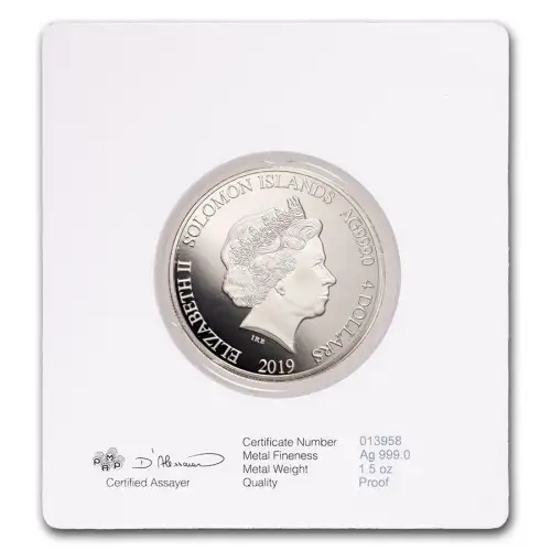 2019 1.5 oz Solomon Islands Lady Liberty Silver Proof In Assay  (3)