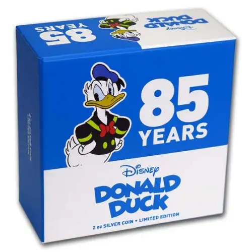2019 2oz Niue Disney Donald Duck 85th Anniversary .999 Silver Coin