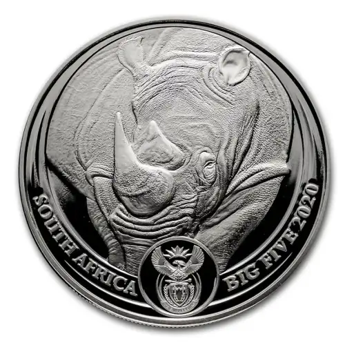 2020 1 oz South Africa Big Five Series II Rhino .999 Silver Coin BU  (2)