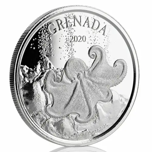 2020 1oz EC8 Grenada Octopus .999 Silver Bu Coin