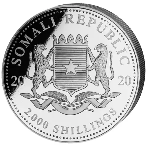 2020 1oz Somalia African Wildlife Series .9999 Silver Leopard BU Coin  (2)