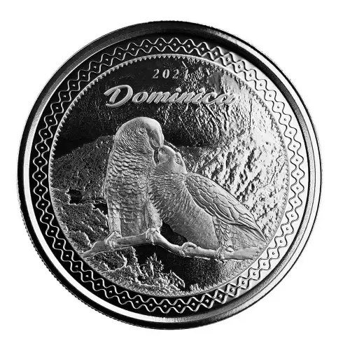 2021 1oz EC8 Dominica Sisserou Parrot .999 Silver Bu Coin