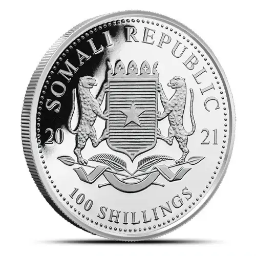 2021 1oz Somalia African Wildlife Series .9999 Silver Leopard BU Coin  (2)