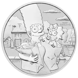 2021 1oz Tuvalu Perth The Simpsons Marge and Maggie .9999 Silver Bullion Coin (2)