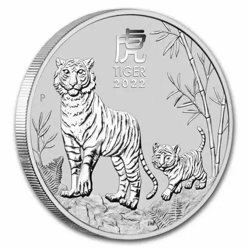 2022 1oz Australian Perth Mint Silver Lunar III: Year of the Tiger .9999 Silver Coin (4)