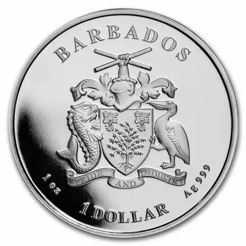 2022 1oz Barbados Caribbean Octopus .999 Silver  (2)
