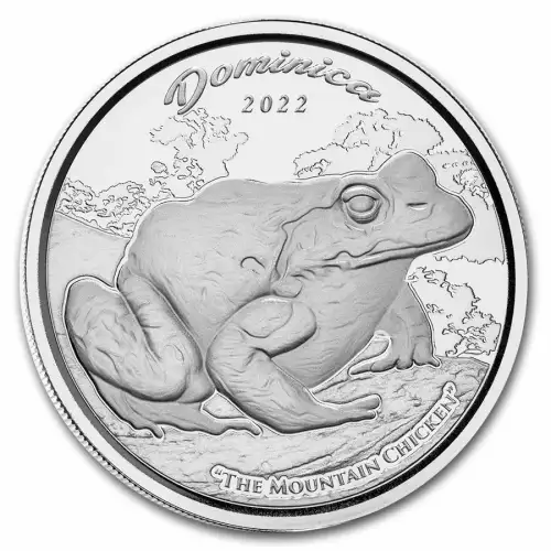 2022 1oz EC8 Dominica Mountain Chicken .999 Silver Bu Coin