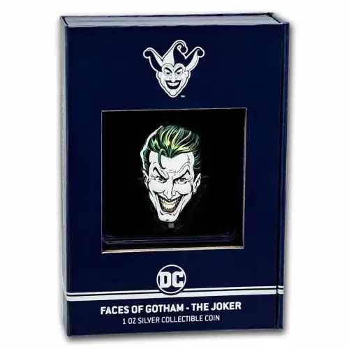 2022 1oz Niue DC Faces of Gotham Series: THE JOKER .999 Silver Shaped Coin