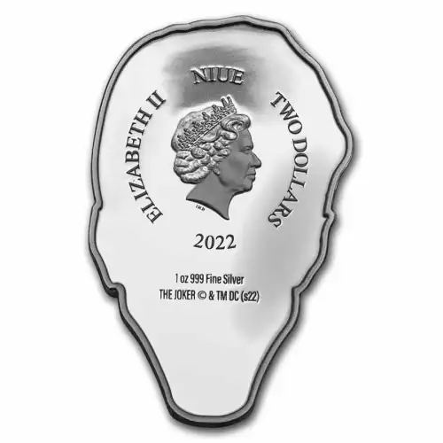 2022 1oz Niue DC Faces of Gotham Series: THE JOKER .999 Silver Shaped Coin (3)