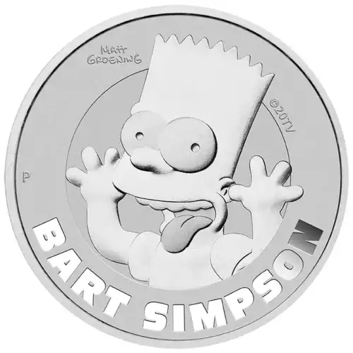 2022 1oz Tuvalu Bart Simpson .9999 Silver BU Coin (2)