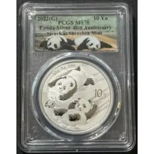 2022 30g China Shenzhen Mint Panda .999 Silver Coin PCGS MS70 40th Anniversary (3)