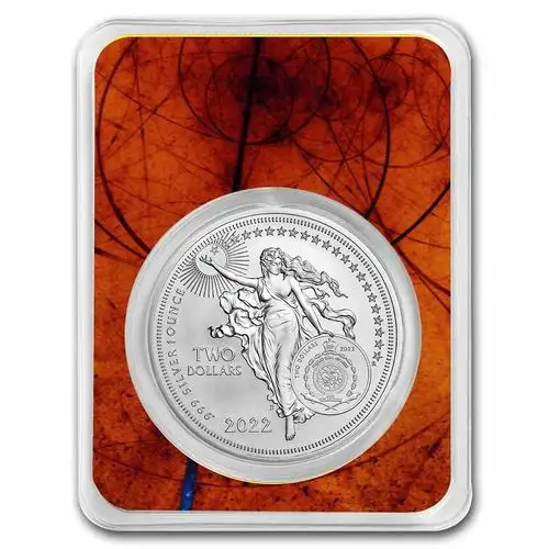 2022 Niue 1 oz Icons of Inspiration: Isaac Newton BU .999 Silver in Assay  (2)