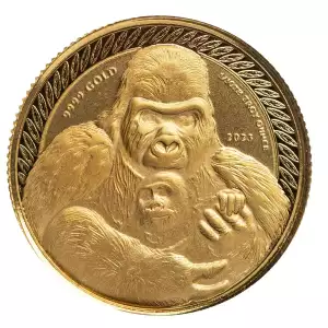 2023 1/10oz Republic de Chad Scottsdale Mint .9999 Gold Silverback Gorilla Coin