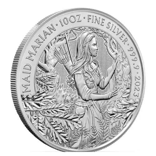 2023 10oz Great Britain Maid Marian .9999 Silver Coin