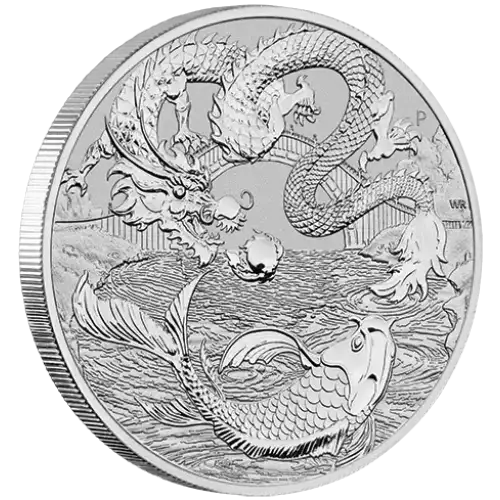 2023 1oz Australia Chinese Myths and Legends - Dragon And Koi .9999 Silver BU Coin (2)