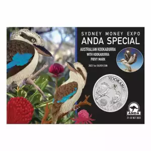 2023 1oz Australian Perth Mint .9999 Silver Kookaburra Coin W/ Brolga Privy [DUPLICATE for #546256] (2)