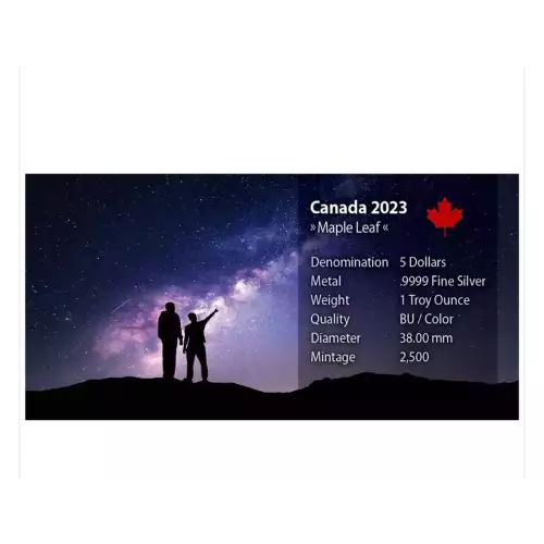 2023 1oz Canada Maple Leaf Milky Way Edition .9999 Silver Coin (2)