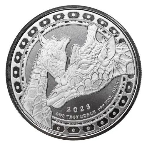2023 1oz Equatorial Guinea Giraffe .999 Silver Coin