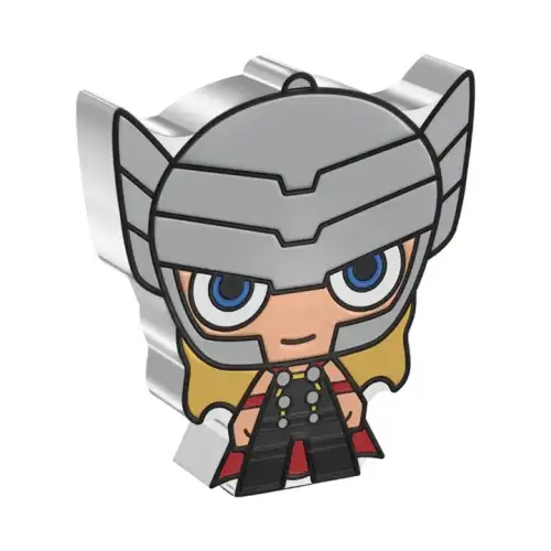 2023 1oz Niue Marvel Thor Chibi .999 Silver Colorized Coin in OGP