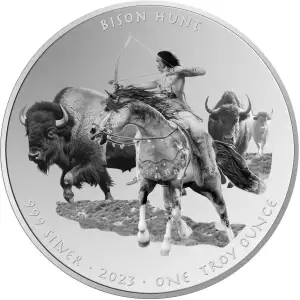 2023 1oz Oglala Lakota Sioux .999 Silver Bison Hunt Coin (2)