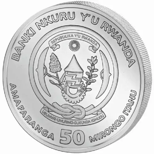 2023 1oz Rwanda .999 Silver Mountain Gorilla BU Coin (2)