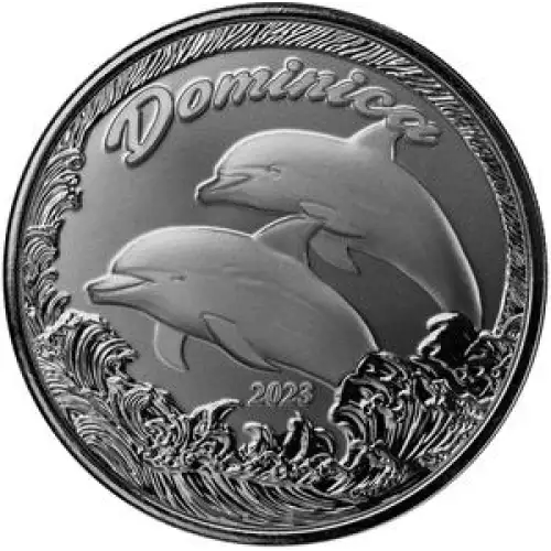 2023 1oz Scottsdale Mint EC8 Dominica Dolphin .999 Silver Bu Coin