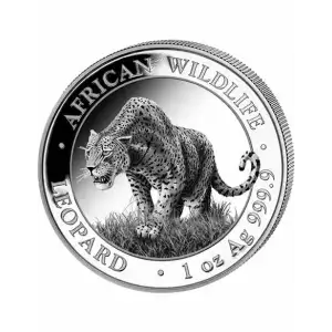 2023 1oz Somalia African Wildlife Series  .9999 Silver Leopard BU Coin 