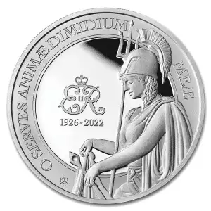 2023 1oz St. Helena Queen's Britannia Memorial Proof .999 Silver Coin  (2)
