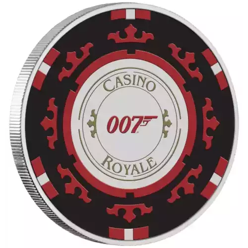 2023 1oz Tuvalu James Bond Casino Royale .9999 Silver Casino Chip Coloured Coin In Card (3)