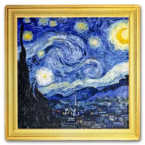 2023 2oz Niue The Starry Night by Vincent Van Gogh .999 Silver Coin (2)