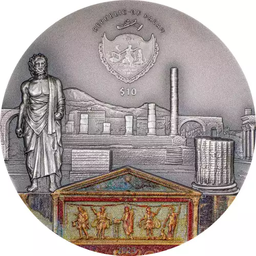 2023 2oz Palau Fury of Nature Pompeii Volcano .999 Silver Coin (2)