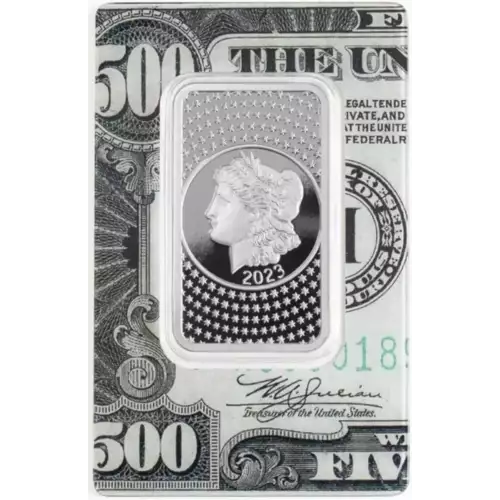 2023 50g .999 Silver Pamp Suisse Morgan $500 Bill Bar